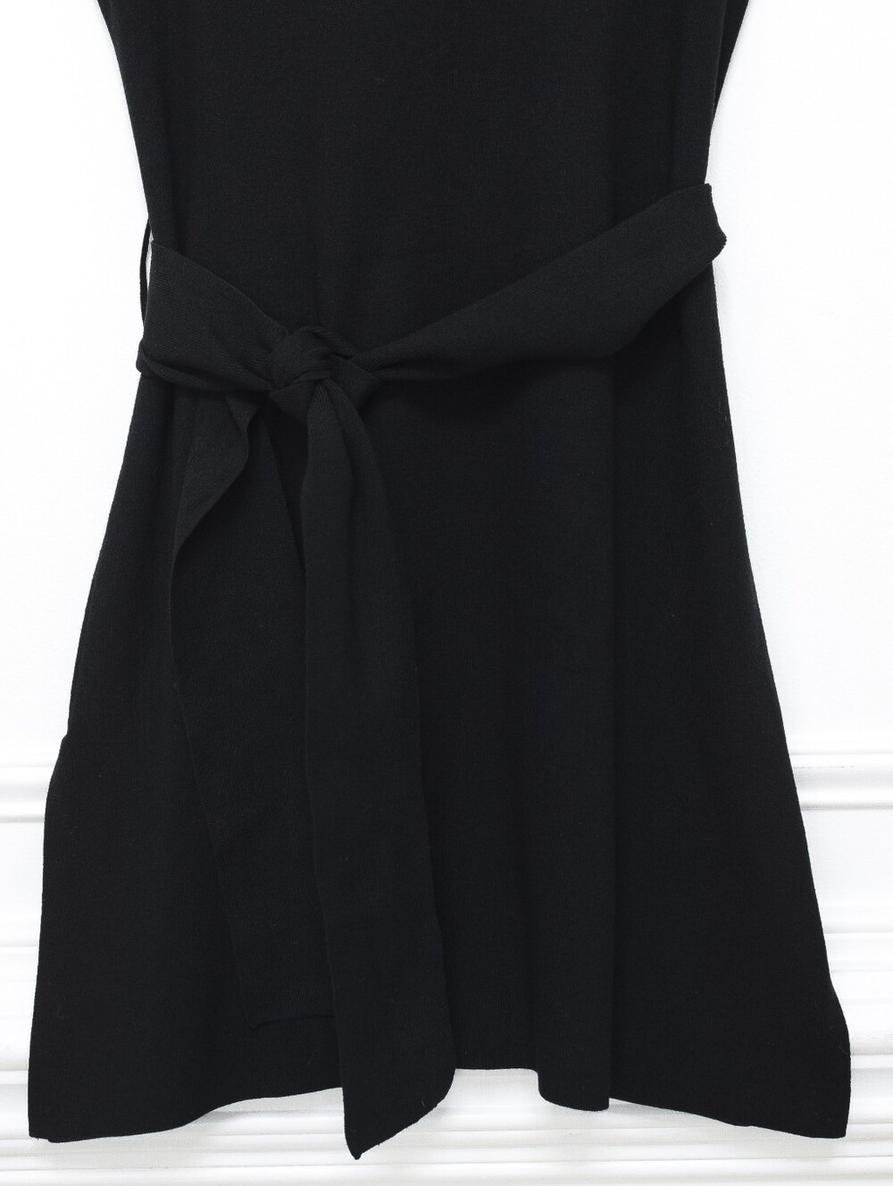 MM Lafleur Linette Top Black Knit Belted Sleeveless Sweater Sz S Business Casual - Picture 6 of 11